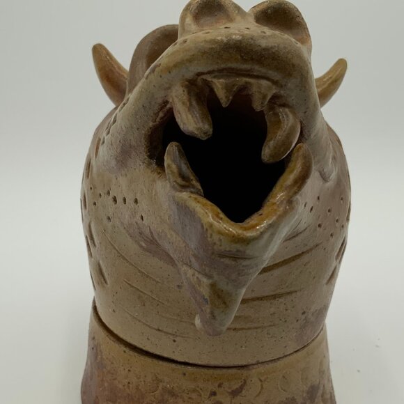 RARE Japanese Makers Marked Ceramic Dragon Incense Burner 2 Pcs - Picture 12 of 12